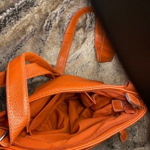 Rossetti Orange Vegan pebble Vinyl shoulder bag